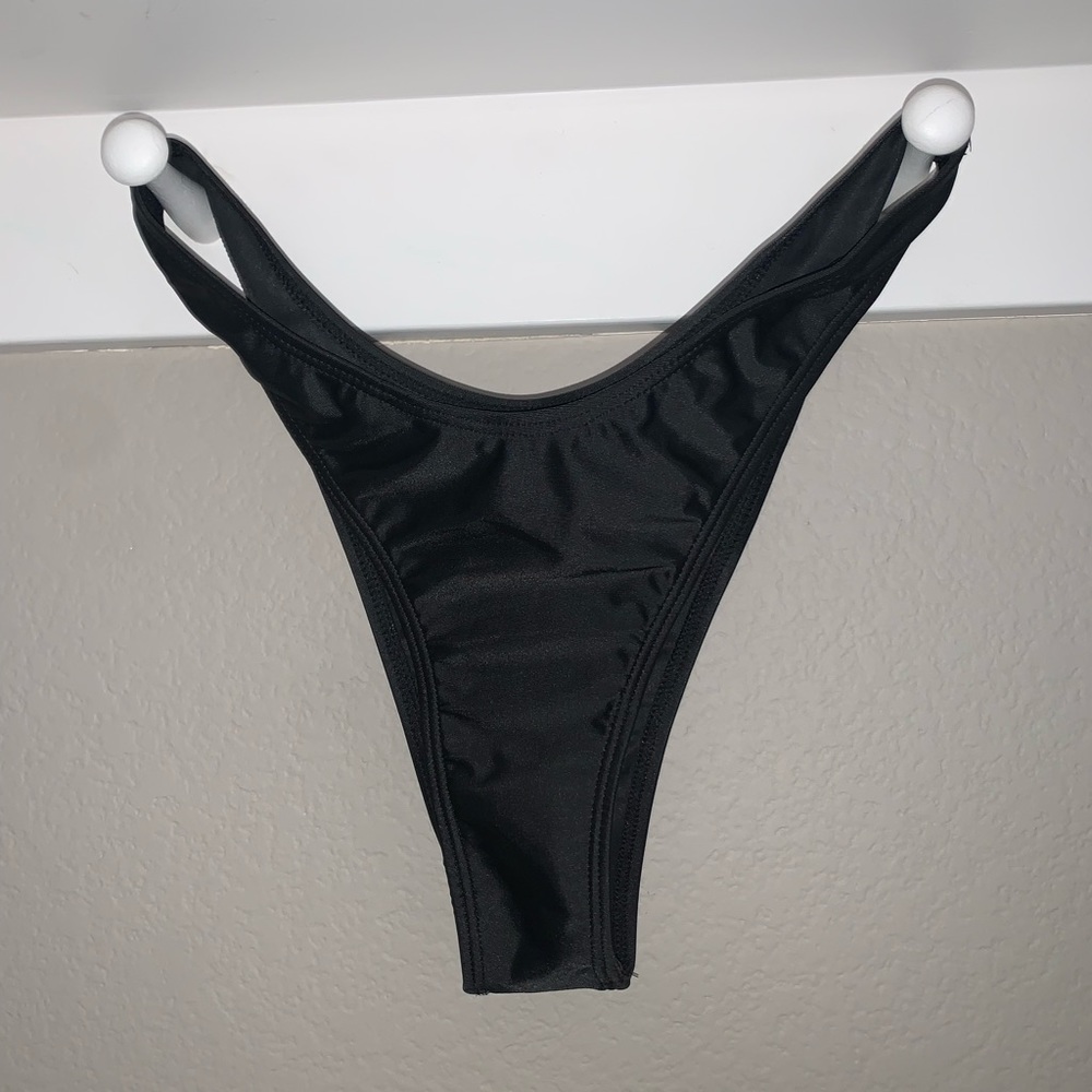 Black High Leg Bikini Bottoms